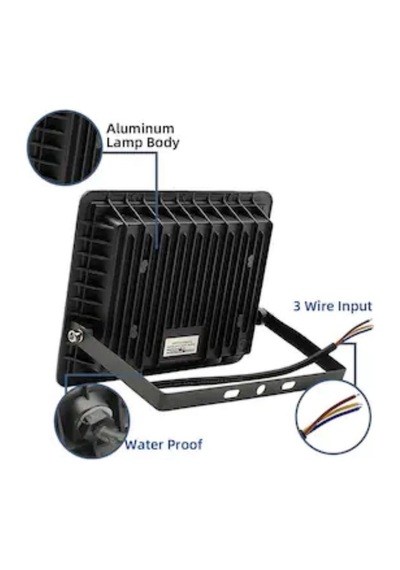 220 Volt-100 W 6500k Ip66 150 Işık Açısı Siyah Slim Kasa Beyaz Led Projektör Ürün %100 Yerli Türk Malı 100