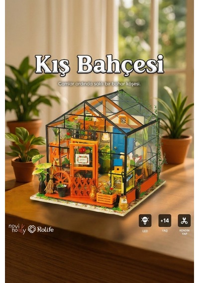 Minyatür Kış Bahçesi 3d Puzzle Ahşap Minyatür Maket Kiti Dıy Kendin Yap