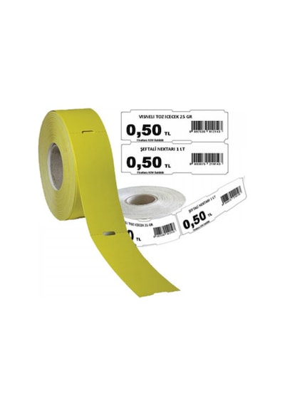 Karton Raf Etiketi 100*38 350 Sarım Oretadan Celtekli Dıkey 10 Rulo 3500 Adet
