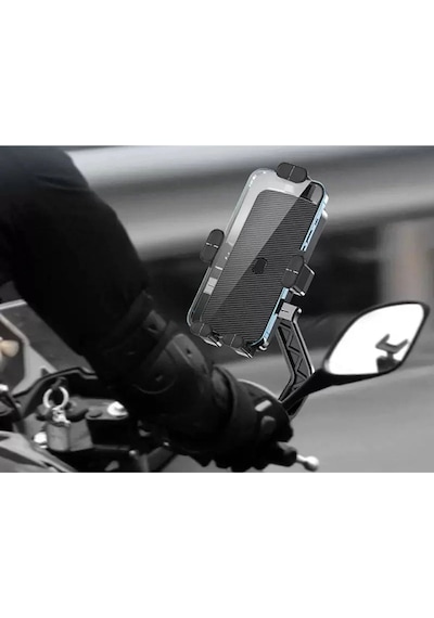 Motorsiklet Atv Otomatik Tuşlu Motosiklet Ayna Telefon Tutucu Tutacağı