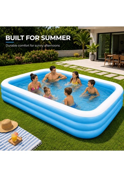 Jumbo Büyük Boy Şişme Havuz, 3.05 Metre Geniş Aile Havuzu, 3 Katmanlı Dayanıklı Pvc Uv Güneşe Dayanıklı, Çi Diğer