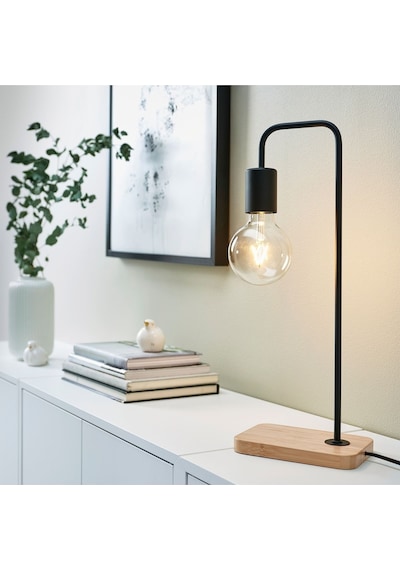 Tvarhand Masa Lambası Bambu Tabanlı Siyah 47 Cm Dekoratif Lambalar