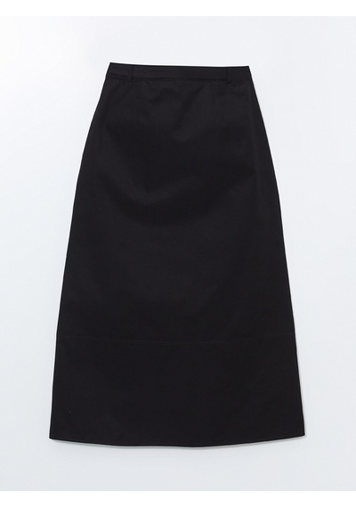 Lcw Modest Siyah Beli Kemerli Dar Fit Kadın Etek
