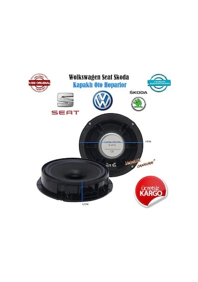 Ayt Volkswagen Seat Skoda 16cm  Yuvalı Hoparlör 16cm 1 Ade