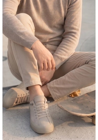 In Step Citycomfort Kahve Kapitone Dokulu Modern Erkek Sneaker