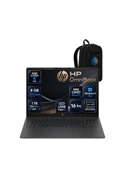 HP Omnibook DX9T1EARNP02 Core 5 315 8 GB 1 TB SSD Intel UHD Graphics 16'' Wuxga W11P Dizüstü Bilgisayar