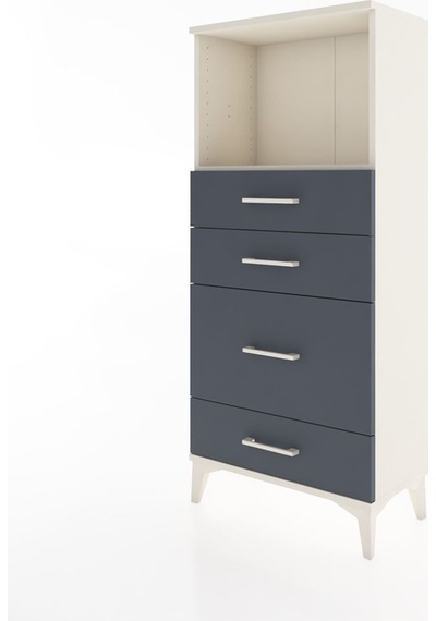 Hyperion Dolap Tek Raflı 4 Çekmeceli 60x44x134 Aytaşı-antrasit Aytaşı