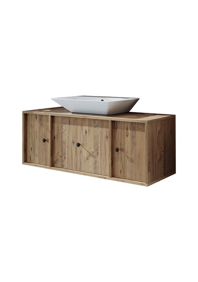 Gusto Ayaksız Lavabolu Mdf 120 Cm Çekmeceli Banyo Dolabı Atlantik Atlantik Çam