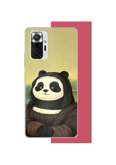 Redmi Note 10 Pro Uyumlu Kawaii Monapanda Baskılı Silikon Kılıf Renkli