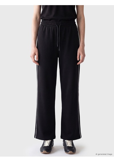 Lcw Comfort Siyah Şerit Detaylı Soft Touch Kadın Eşofman Altı