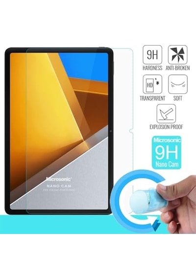 Xiaomi Poco Pad Nano Glass Cam Ekran Koruyucu Poco Pad İle Uyumlu Ekran Koruyucu - Şeffaf