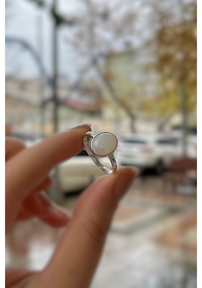 Gümüş 10x8 Mm Sedef Taşlı Yüzük Diğer