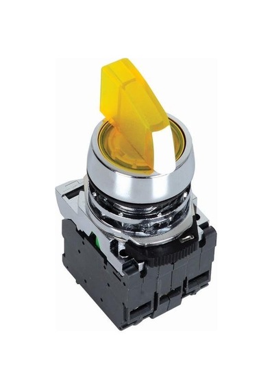 Ism-Bk135B5 24V Metal Sarı Işıklı Mandal Buton 1-0-2