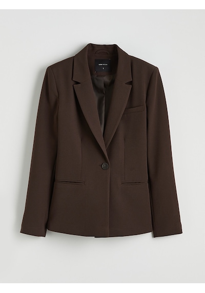 Lcw Vision Kahverengi Krep Kadın Blazer Ceket