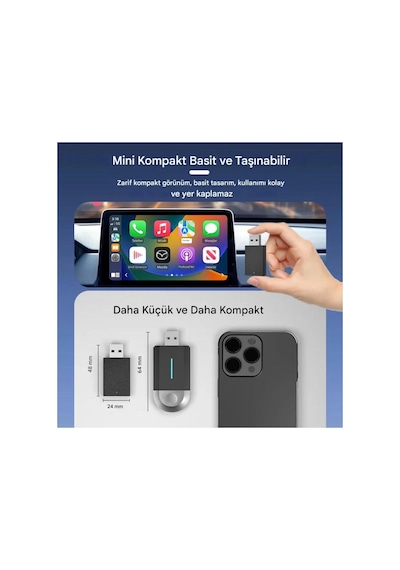 Kablosuz Android Auto/car Play Usb Dongle Cihazı Lisinya