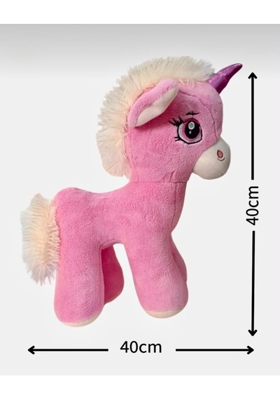 Boynuzlu Pembe At Pony Unicorn 40 Cm Sevimli Konforlu: Peluş Uyku Yastığı Ve Sarılma Arkadaşı Dekoratif Oyuncak
