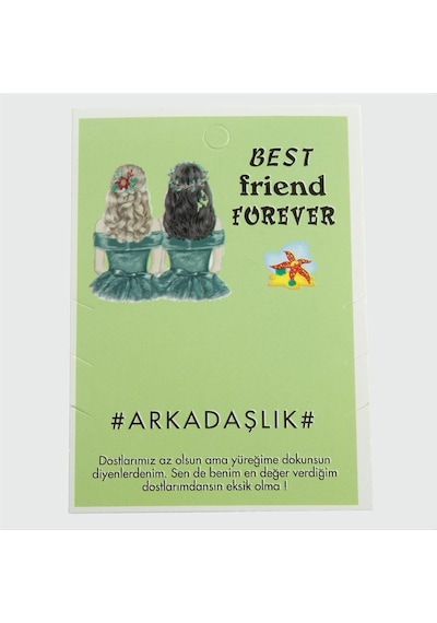 Ilkeshop 3lü Arkadaşlık Bileklik Kartı-yeşil Çok Renkli