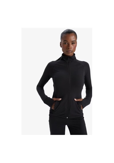 Soft&Basic Kadın Tayt Takım Polyester Paçası Tül Detaylı Yüksek Bel Tayt Ve Hırka Siyah
