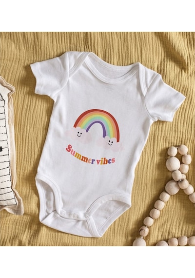 Bitmeyenkartus Bk Kids Summer Vibes Tasarımlı Bebek Body Zıbın - Model 2 Çok Renkli