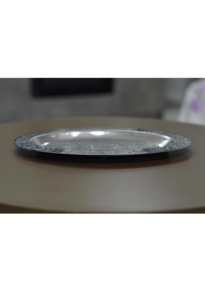 Paslanmaz Çelik Oval Tepsi 304 Kalite Krom Kaplama, Dekoratif Ve Servis Amaçlı Tabak 30 Cm
