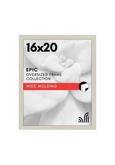 Cilalı Pleksiglaslı 16x20 Resim Çerçevesi - Epik Koleksiyon - Ahşap Galeri Duvar Çerçeveleri - Duvar Ekranı İçin Geniş Fotoğraf Çerçevesi - Açık Ahşap