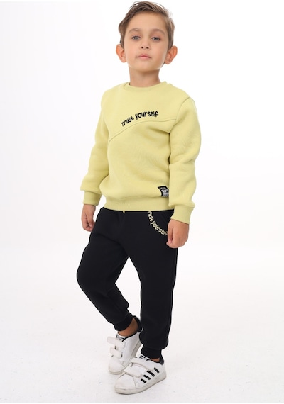 Toontoy Kids Toontoy Erkek Çocuk 2'li Takım Baskılı Bisiklet Yaka Asimetrik Sweatshirt & Beli Paçası Lastikli Cepli Jogger Eşofman Altı Açık Yeşil Toontoy Kids Toontoy Erkek Çocuk 2'li Takım Baskılı Bisiklet Yaka Asimetrik Sweatshirt & Beli Paçası Lastikli Cepli Jogger Eşofman Altı Açık Yeşil