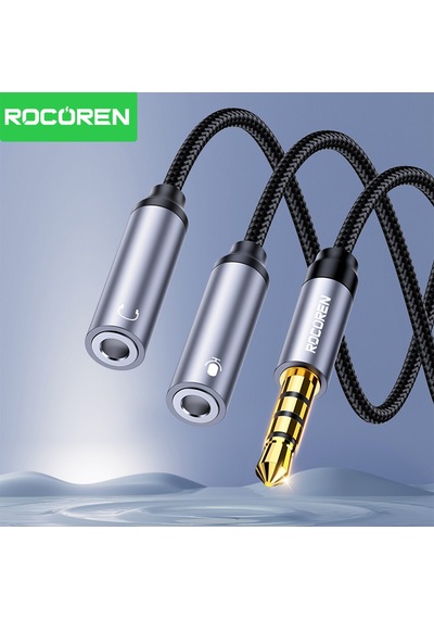 Rocoren Hi-fi Trrs Mikrofon Ve Kulaklık Birleştirici 3.5mm Y Jack Kablo
