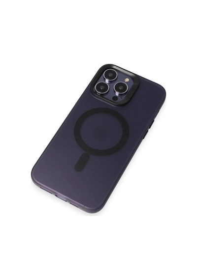 Joko Apple Uyumlu iPhone 15 Pro Kılıf Mateks Magsafe Kapak - Derin Mor Çok Renkli