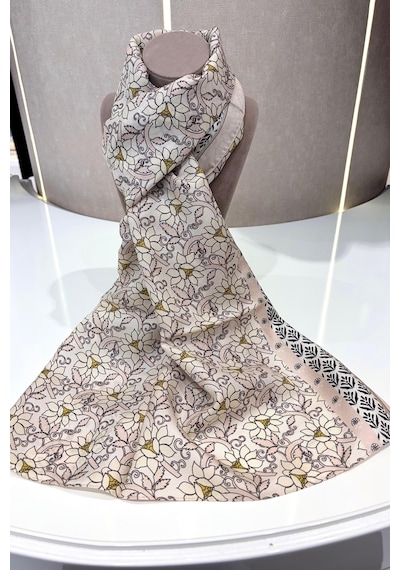 Cardion Lunira Silk Pamuk İpek Şal Sweet Line Ekru