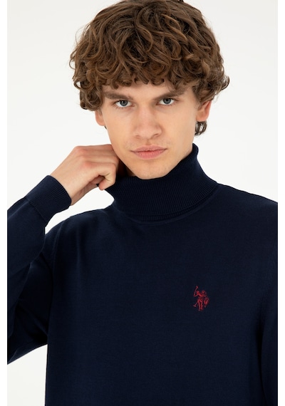 U.S. Polo Assn. Erkek Slim Fit Boğazlı Yaka Lacivert Basic Kazak 50293523-VR033 U.S. Polo Assn. Erkek Slim Fit Boğazlı Yaka Lacivert Basic Kazak 50293523-VR033