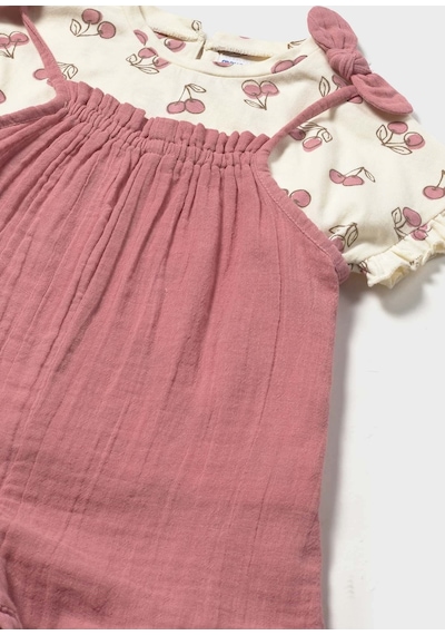 Mayoral Kız Bebek Şort Salopet Set Pembe