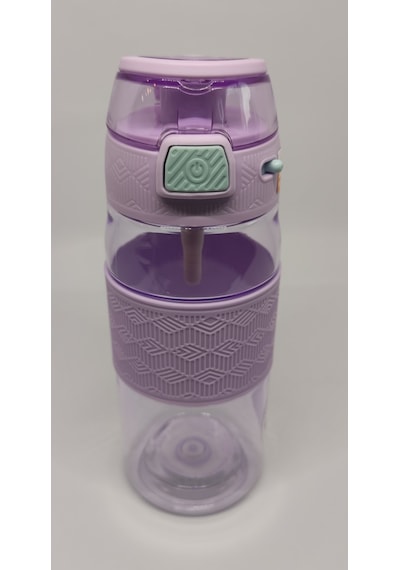 Shotay St-7202 600ml Tritan Mor Şeffaf Matara Taşıma Aparatlı Mor