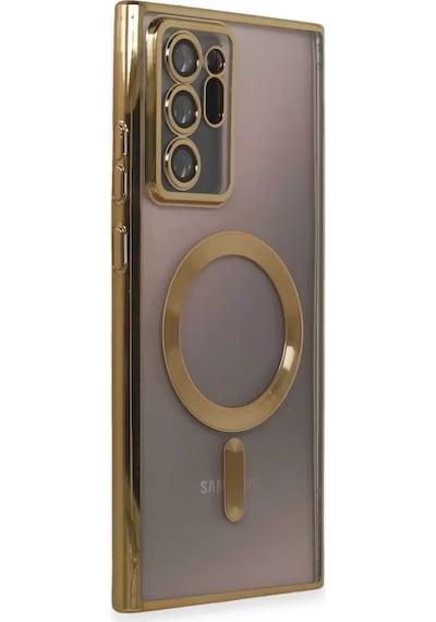 Mey İthalat Samsung Galaxy Uyumlu  Note 20 Ultra Kılıf Kross Magneticsafe Kapak - Gold Çok Renkli