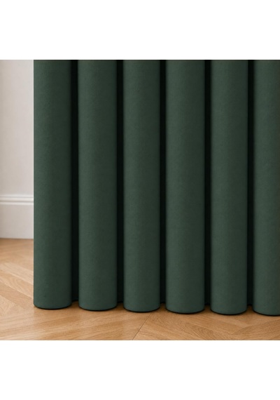 Fon Perde, 1:3 Sık Pile, Siparişe Özel Dikim Kornişe Hazır Dikilmiş, Tek Kanat, Bağlama Kollu Koyu Yeşil, 100 Cm Genişlik X 260 Cm Uzunluk Çok Renkli