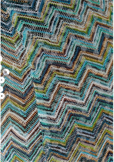 Missoni Zigzag Desenli Rahat Pantolon Yeşil Çoklu
