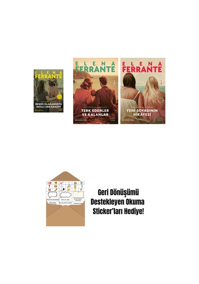 Benim Olağanüstü Akıllı Arkadaşım Ciltli + Terk Edenler Ve Kalanlar + Yeni Soyadının Hikâyesi + Okuma Sticker'ları