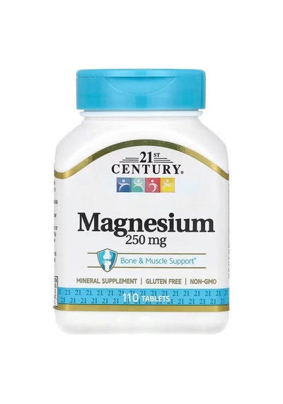 21st Century Magnesium Minerals Bone & Muscle Support 250 Mg 110 Tablet Aromasız