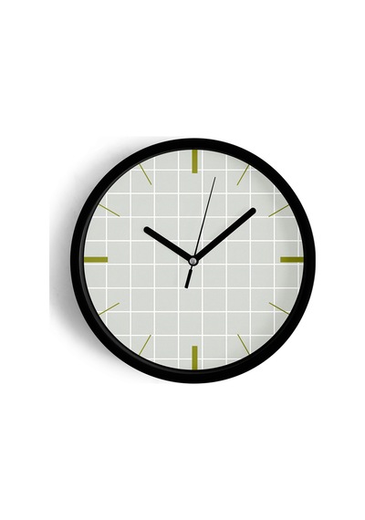 Soyut Geometrik Temalı Modern Duvar Saati - 25cm - Önü Camlı Siyah Kasa - Sessiz Mekanizma-jh0468 Siyah