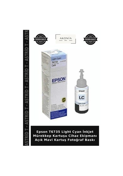 Epson T6735 Light Cyan İnkjet Mürekkep Kartuşu Cihaz Ekipmanı Açık Mavi Kartuş Fotoğraf Baskı