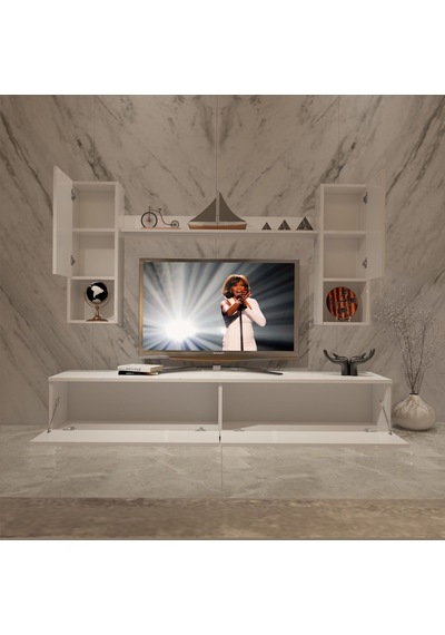 Decoraktiv Eko 5da Slm Std Tv Ünitesi Tv Sehpası Beyaz