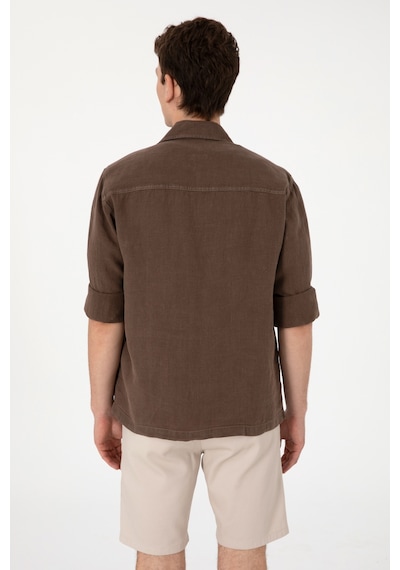 U.s. Polo Assn. Erkek Vizon Gömlek Desenli 50299590-vr052 Vizon