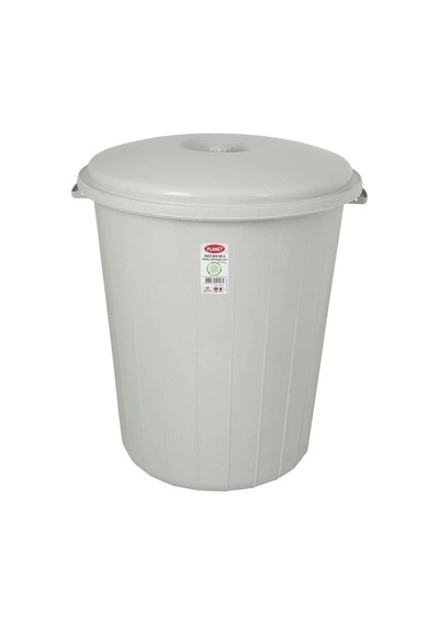 Planet Kapaklı Herkül Boy Gri Çöp Kovası 70 L Gri