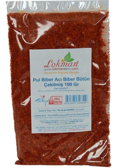 Pul Biber Çok Acı Biber Zehir Acı Bütün Biber Çekilmiş 100 Gr Paket - Elm-01-332135