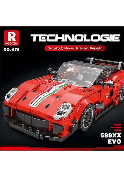 Reobrix Creator 676 Ferrari 599xx Spor Araba Yaratıcı Yapı Blok Seti Building Blocks - 413 Parça