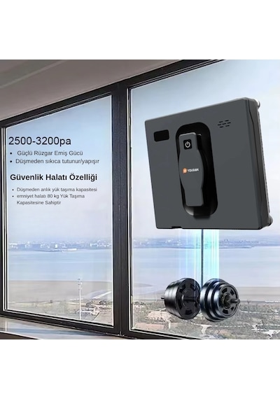 Sz4-21 Pureview Cam Silme Robotu Kumandalı Çift Yönlü Su Püskürtme Açık Gri