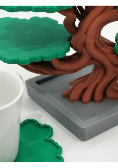 Bonsai Ağacı Bardak Altlığı Set 5'li Dekoratif Yaprak Bardak Altlığı Stand - Modern Mutfak Aksesuar Diğer