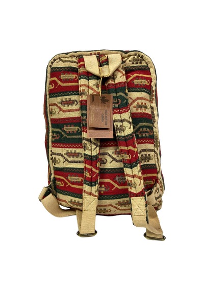Old Cotton Cargo Kaliteli Vintage Kilim Desenli Disayn Sırt Gezi Çantası New Komor 5025 Kırmızı