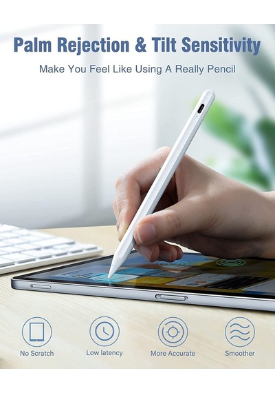 Apple Uyumlu iPad  Pro 4. Nesil M2 2022 11 Inç Stylus Yazım Çizim Için Avuç Içi Reddetmeli Dokunmatik Kalem