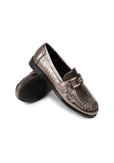 Deery Kadın Platin Toka Detaylı Loafer Ayakkabı - K0040zpltc01