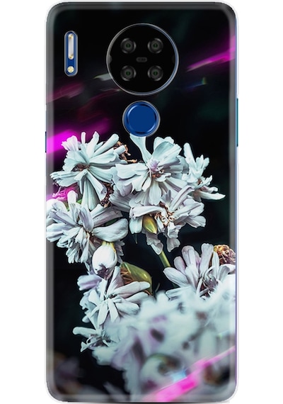 Reeder P13 Blue Max Lite Kılıf Boyun Askılı Beyaz Çiçekler 1888
